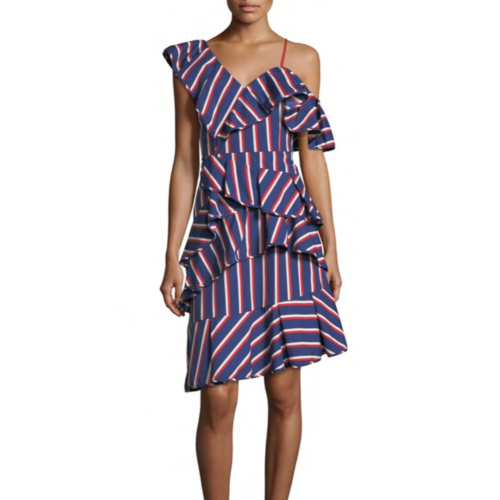 NWT Alice+Olivia Laflora Red White and Blue Dress